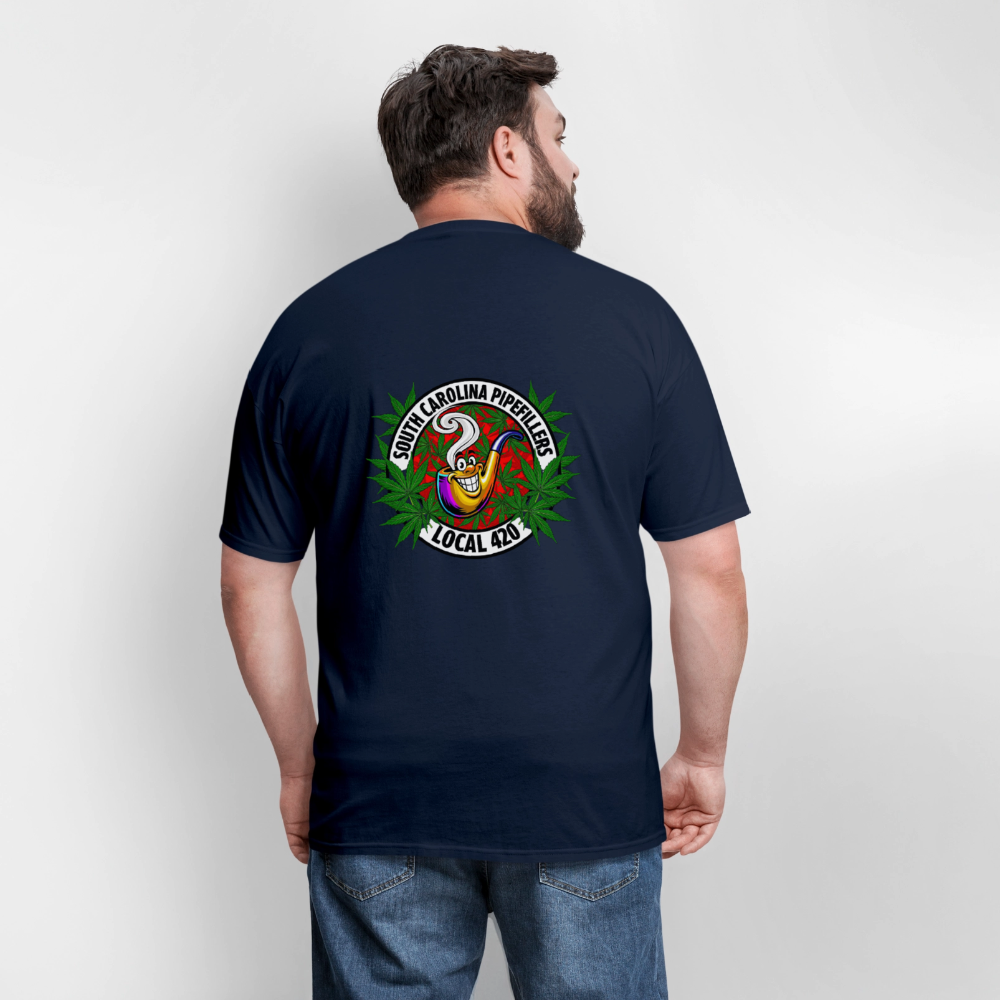 SOUTH CAROLINA PIPEFILLERS LOCAL 420 F/B DESIGN Men's T-Shirt - navy