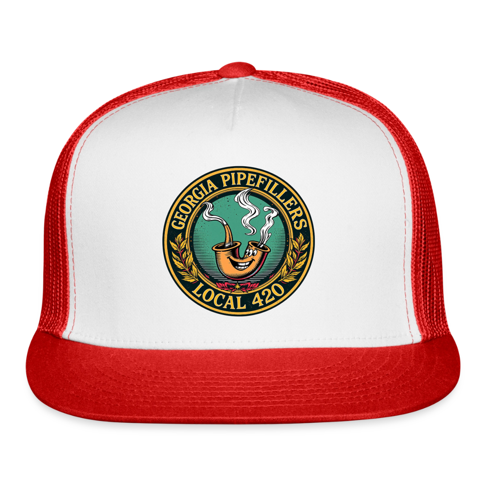 GEORGIA PIPEFILLERS LOCAL 420 Trucker Hat - white/red