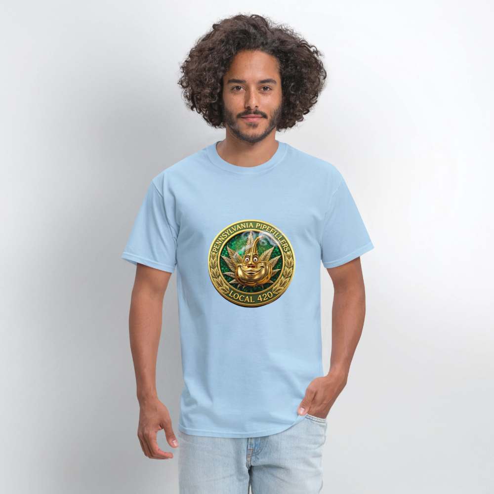 PENNSYLVANIA  PIPEFILLERS LOCAL 420 Men's T-Shirt - powder blue