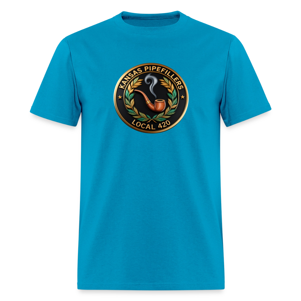 KANSAS PIPEFILLERS LOCAL 420 Men's T-Shirt - turquoise
