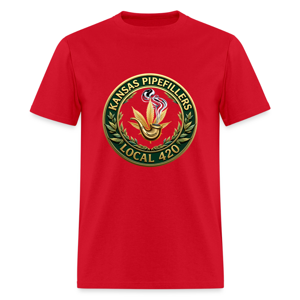 KANSAS PIPEFILLERS LOCAL 420 F/B DESIGNS Men's T-Shirt - red