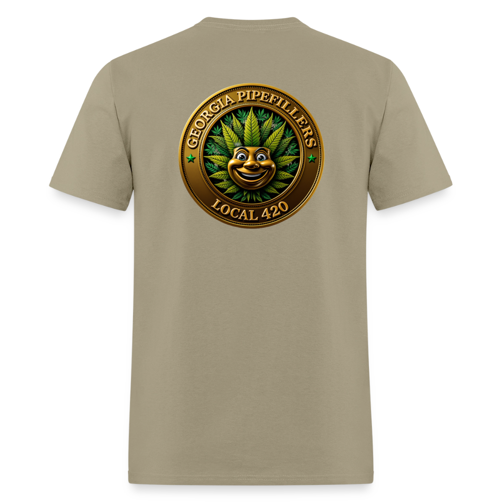 GEORGIA PIPEFILLERS LOCAL 420 F/B DESIGN  Men's T-Shirt - khaki