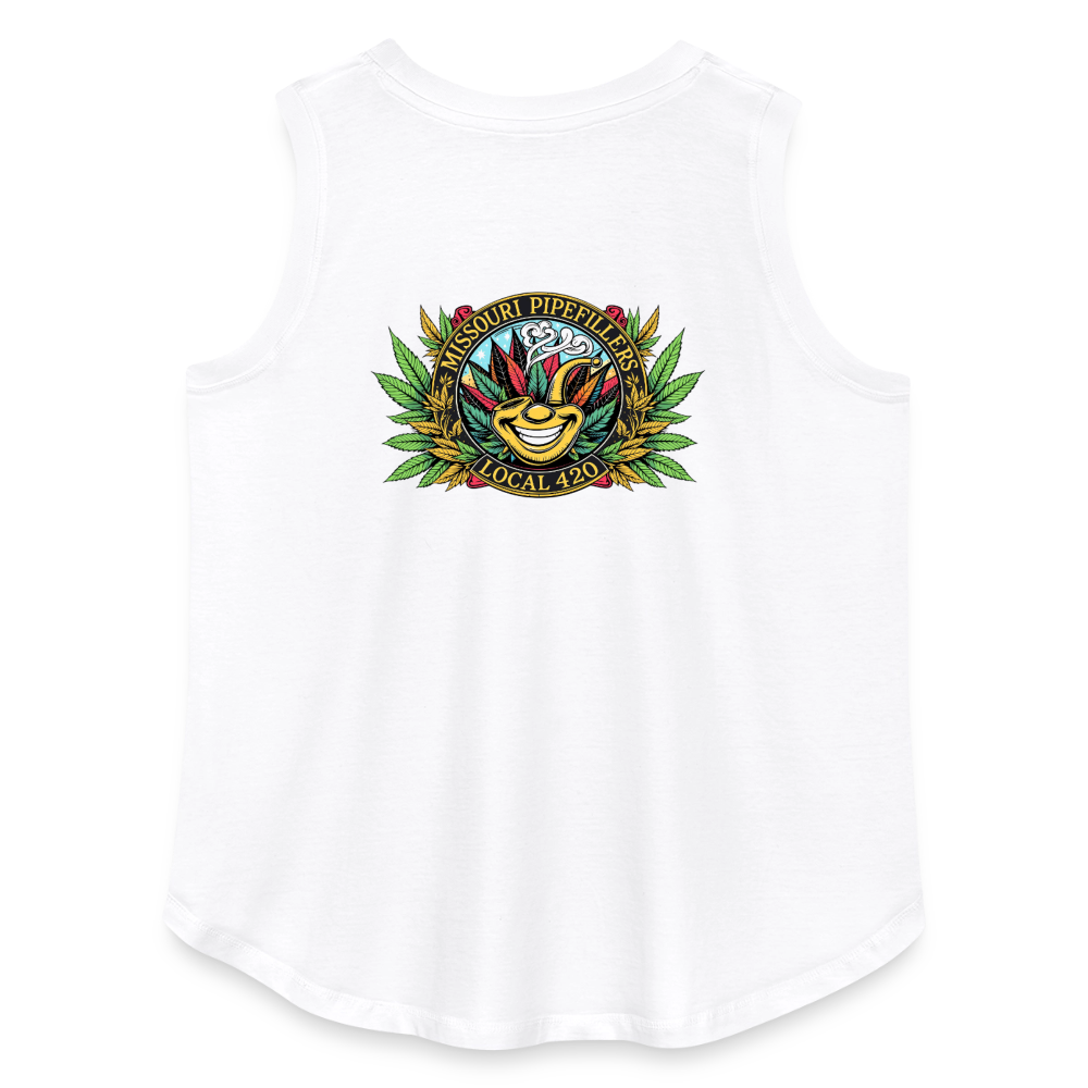 MISSOURI PIPEFILLERS LOCAL 420 F/B DESIGNS Women's Curvy Relaxed Tank Top - white