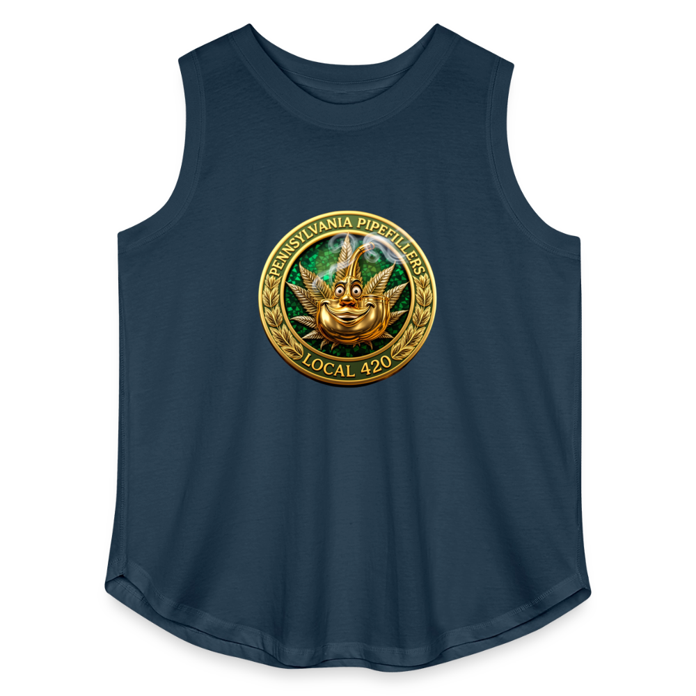 PENNSYLVANIA PIPEFILLERS LOCAL 420 F/B DESIGNS Women's Curvy Relaxed Tank Top - denim