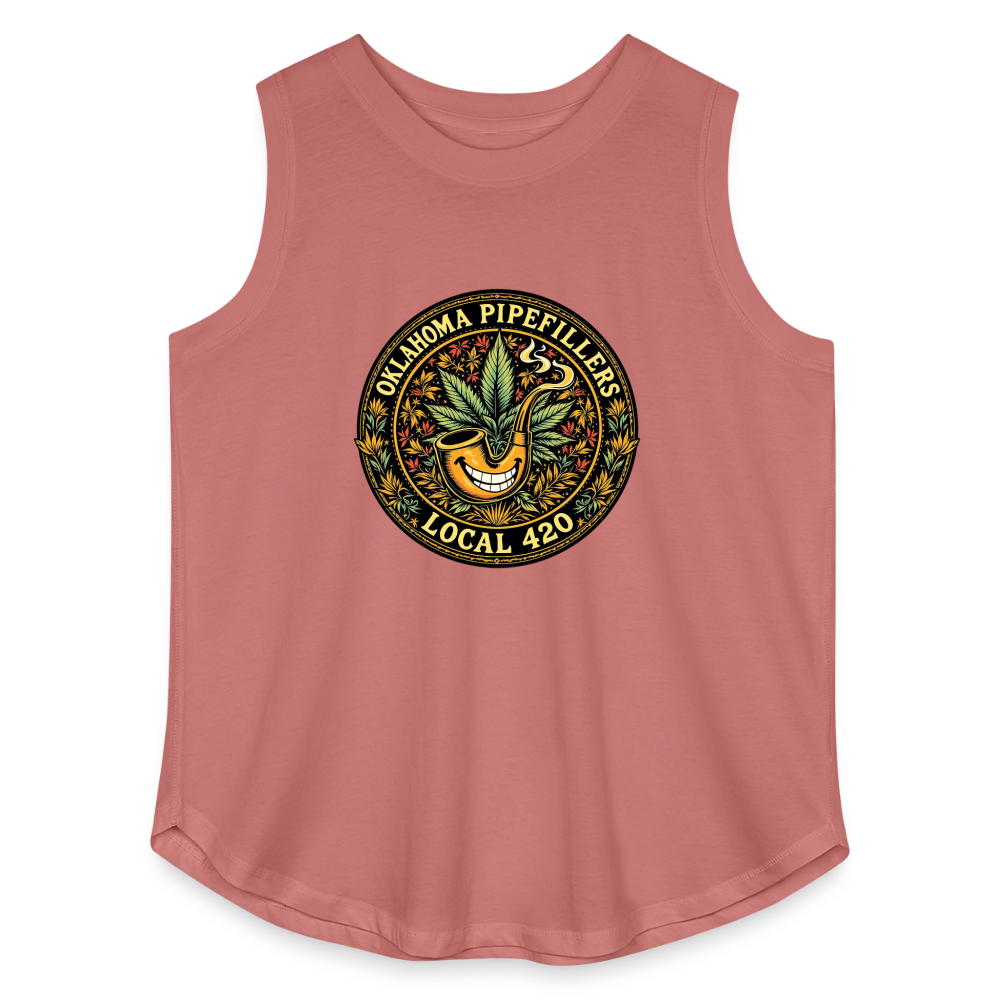 OKLAHOMA PIPEFILLERS LOCAL 420  F/B DESIGNS Women's Curvy Relaxed Tank Top - mauve
