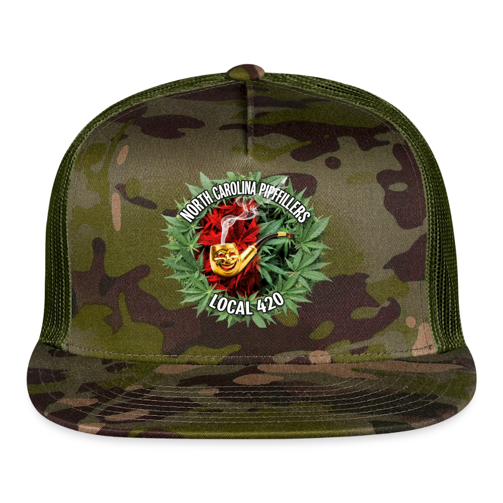 NORTH CAROLINA PIPEFILLERS LOCAL 420 CAMO Trucker Hat - MultiCam\green