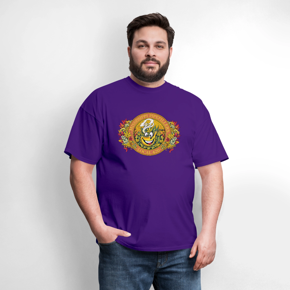 MISSISSIPPI PIPEFILLERS LOCAL 420 F/B DESIGNS Men's T-Shirt - purple