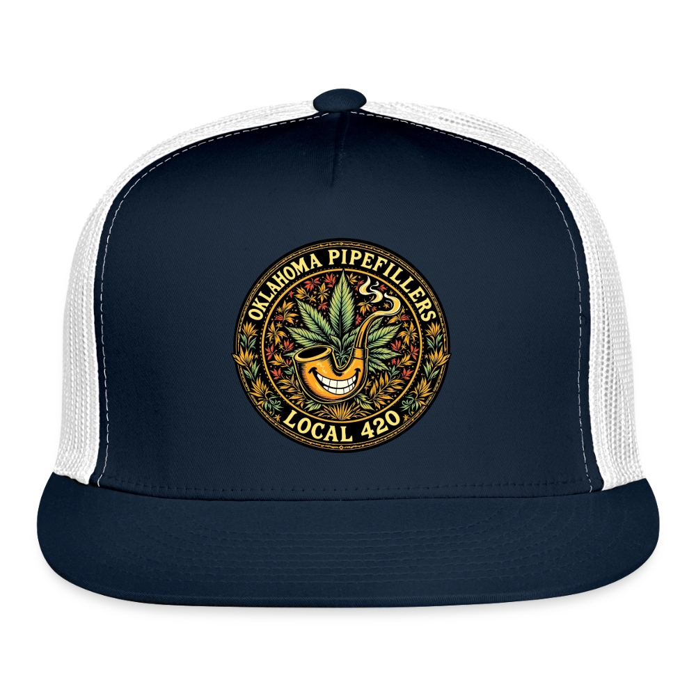 OKLAHOMA PIPEFILLERS LOCAL 420 Trucker Hat - navy/white
