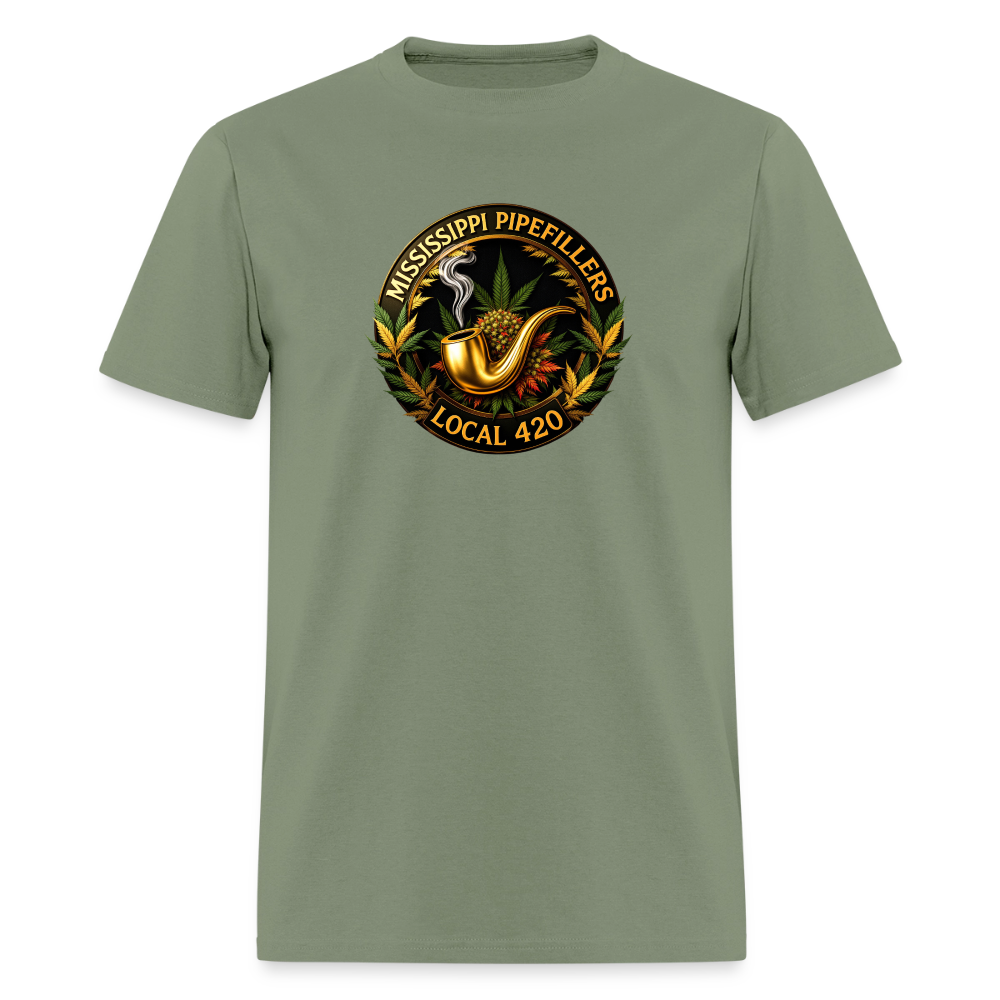 MISSISSIPPI PIPEFILLERS LOCAL 420 Men's T-Shirt - military green