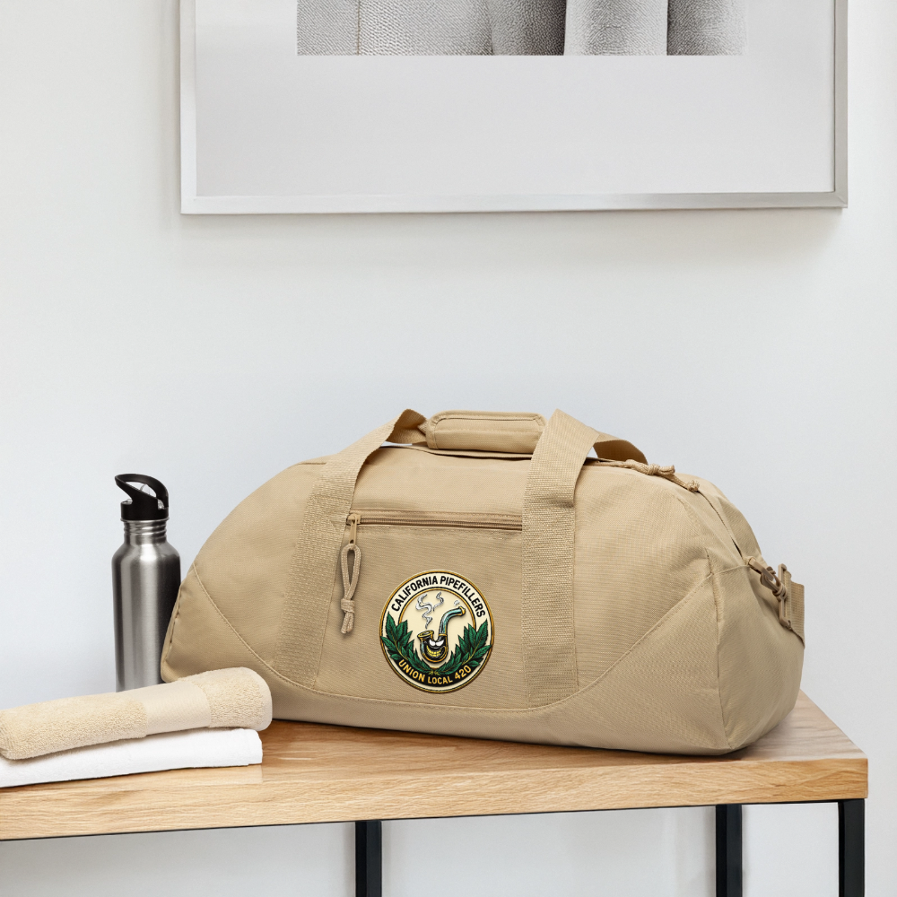 CALIFORNIA PIPEFILLERS UNION LOCAL 420 Recycled Duffel Bag - beige
