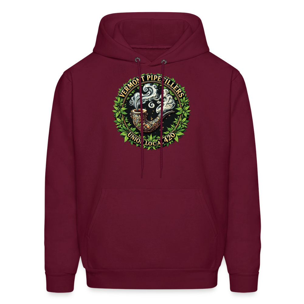 VERMONT PIPEFILLERS LOCAL 420 2 EMBLEM Men's Hoodie - burgundy