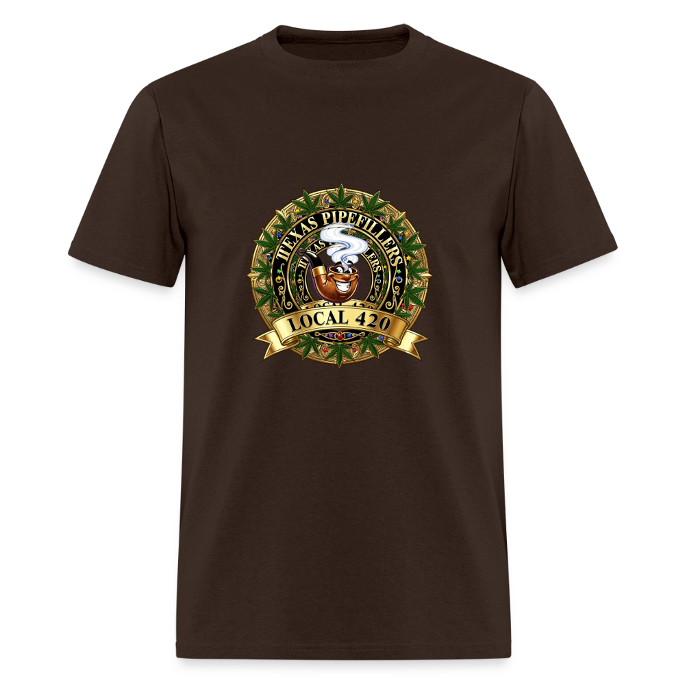 TEXAS PIPEFILLERS LOCAL 420 Men's T-Shirt - brown