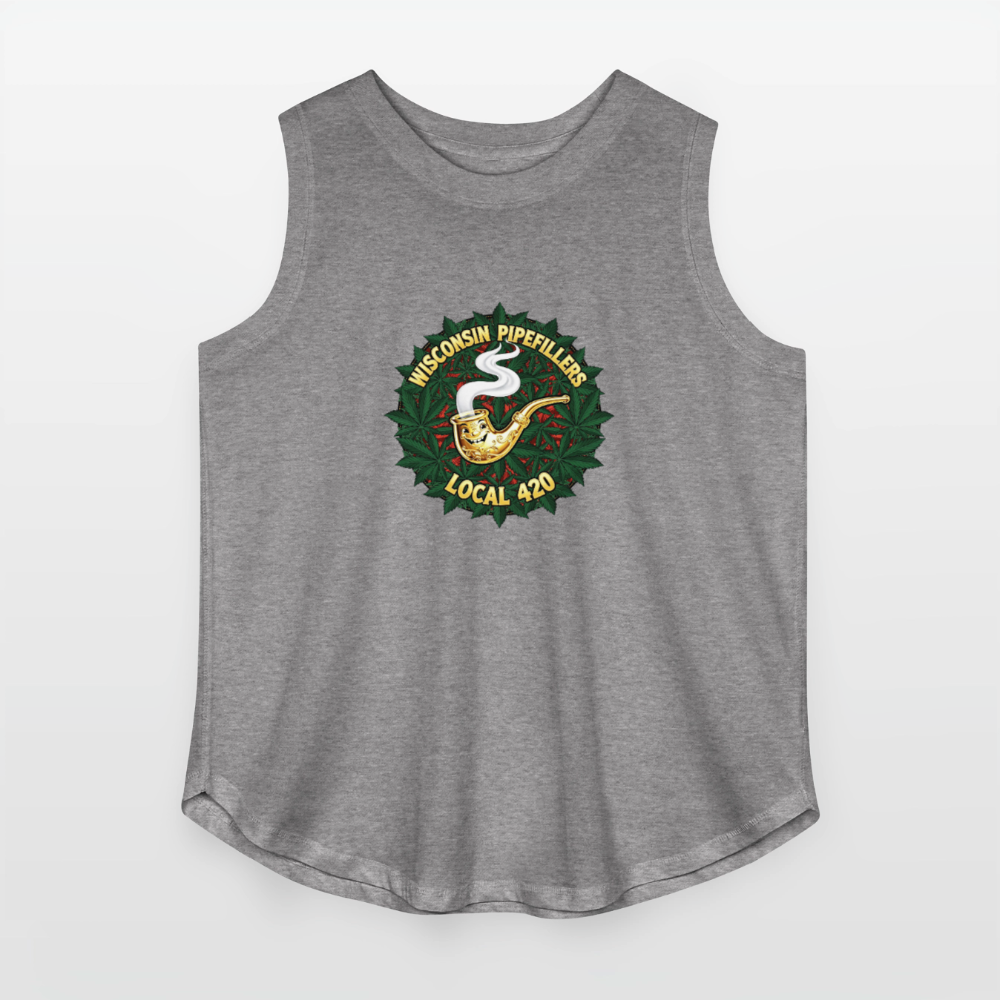 WISCONSIN PIPEFILLERS LOCAL 420 Women's Curvy Relaxed Tank Top - granite heather 