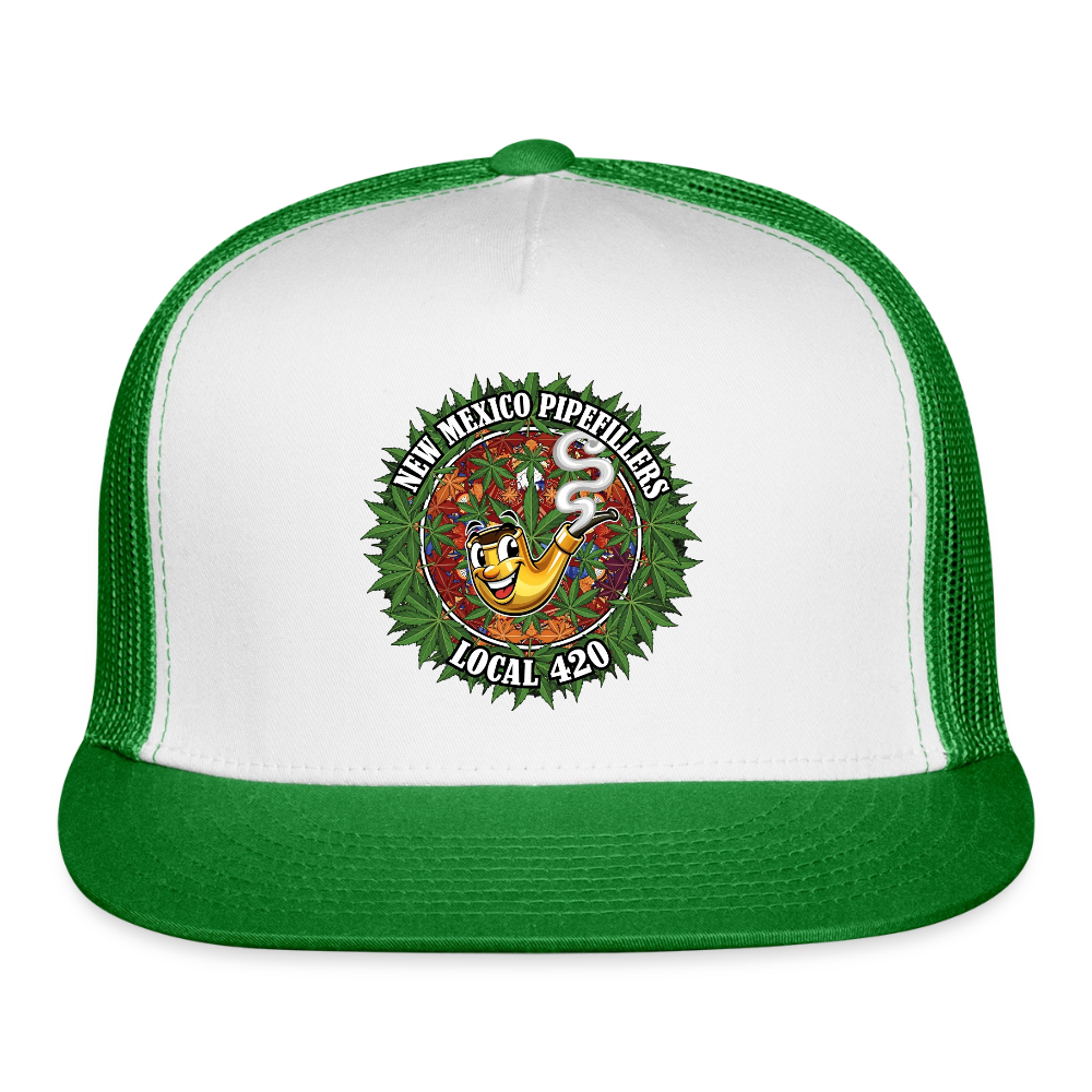 NEW MEXICO PIPEFILLERS LOCAL 420 Trucker Hat - white/kelly green