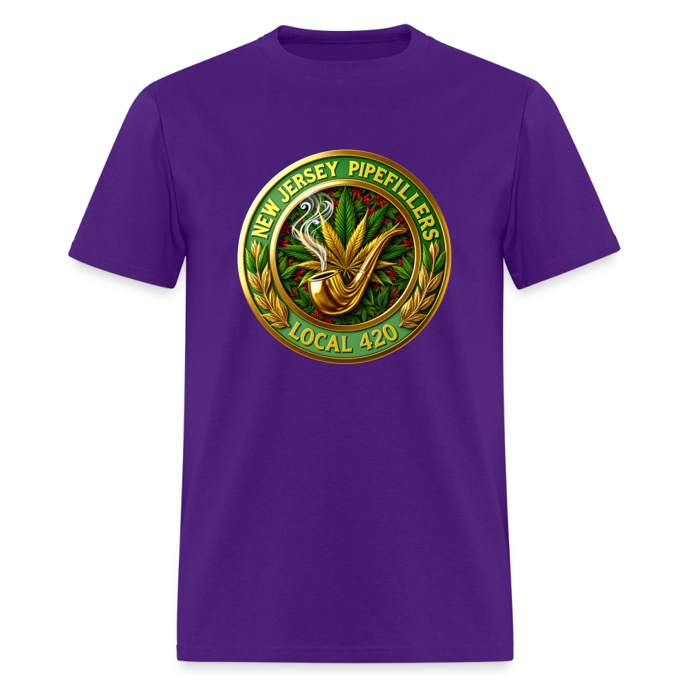 NEW JERSEY PIPEFILLERS LOCAL 420 F/B DESIGN Men's T-Shirt - purple