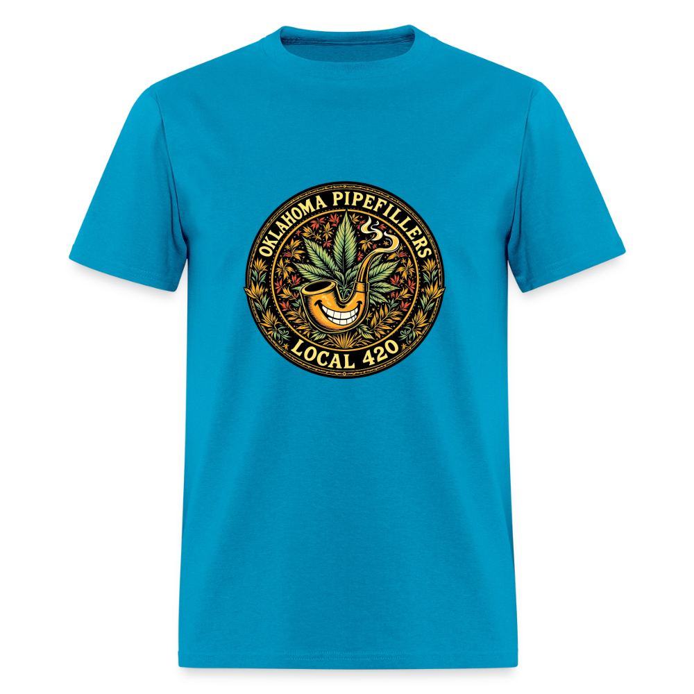OKLAOMA PIPEFILLERS LOCAL 420  Men's T-Shirt - turquoise