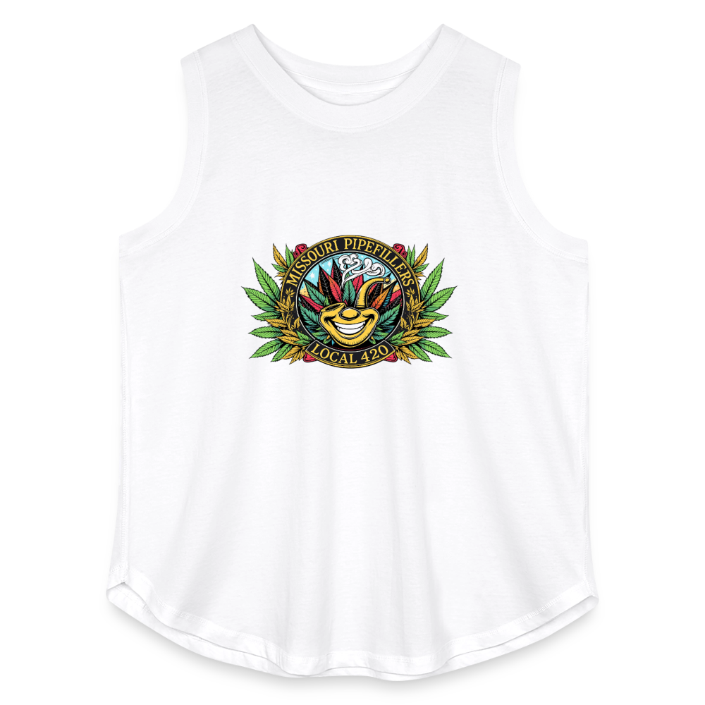 MISSOURI PIPEFILLERS LOCAL 420 Women's Curvy Relaxed Tank Top - white