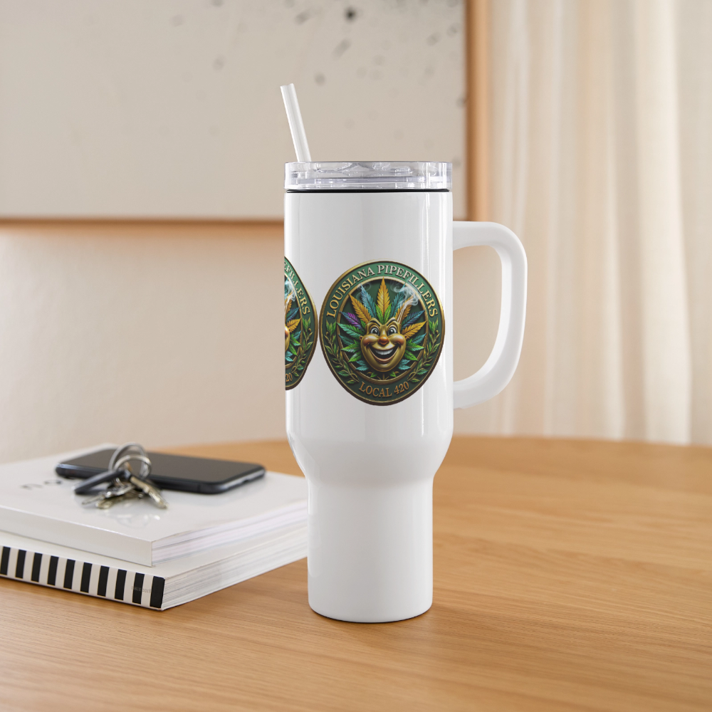 LOUISIANA PIPEFILLERS LOCAL 420 40 oz Stainless Steel Travel Tumbler - white