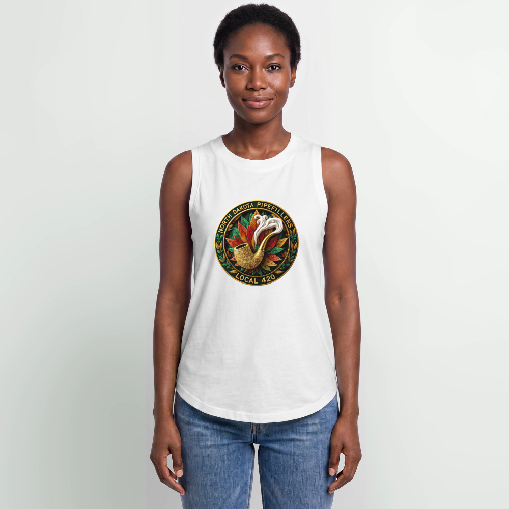 NORTH DAKOTA PIPEFILLERS LOCAL420 Women's Relaxed Tank Top - white