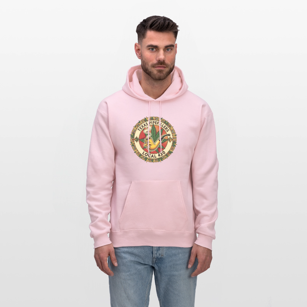 TEXAS PIPEFILLERS LOCAL 420 F/B DESIGN Men's Hoodie - pale pink