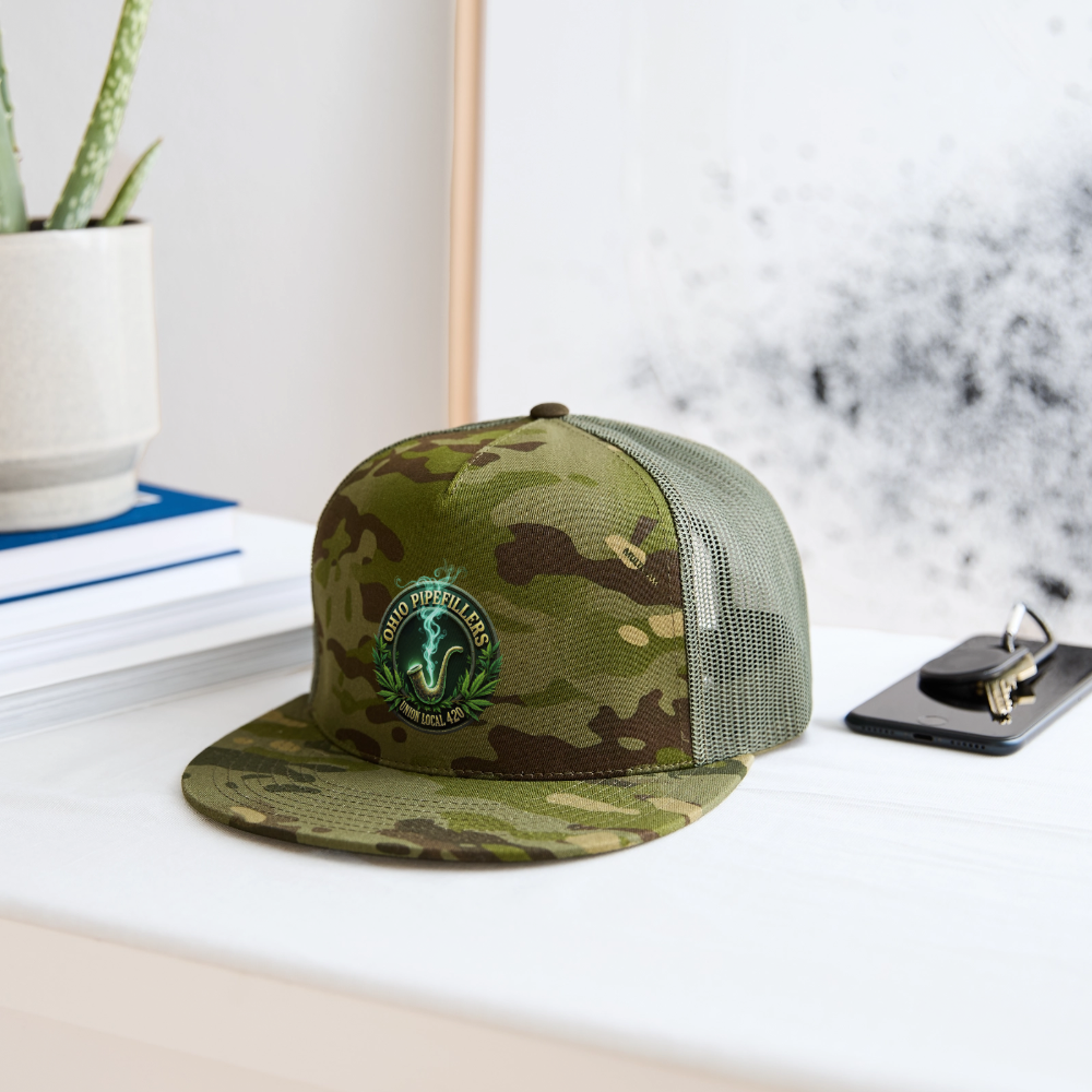 OHIO PIPEFILLERS UNION LOCAL 420 CAMO Trucker Hat - MultiCam\green