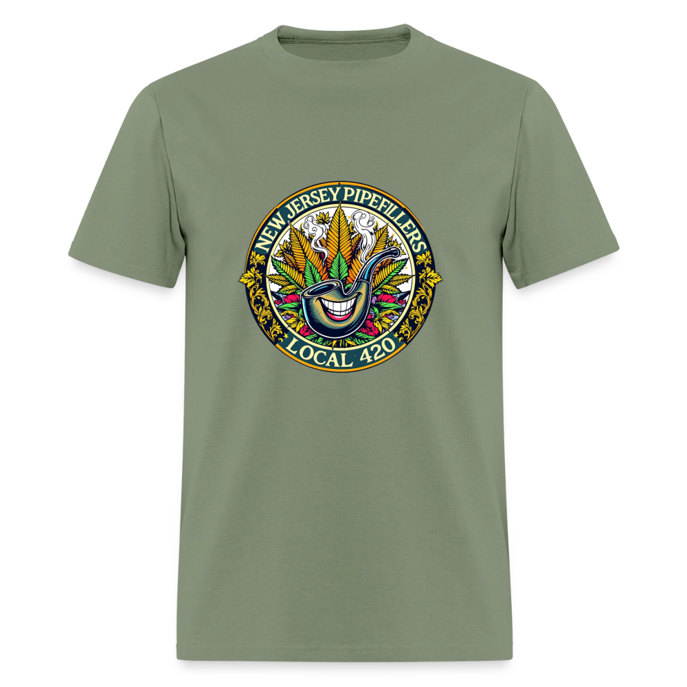 NEW JERSEY PIPEFILLERS LOCAL 420 F/B DESIGN Men's T-Shirt - military green