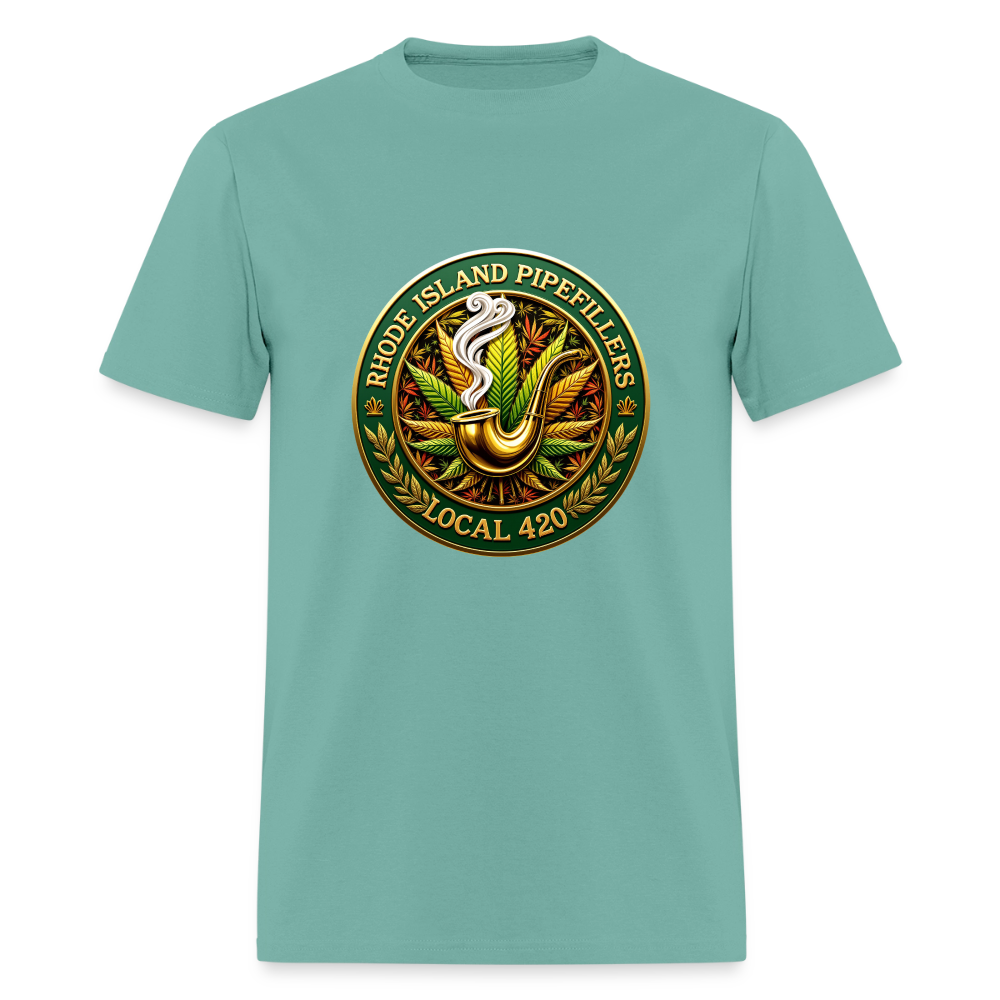 RHODE ISLAND PIPEFILLERS LOCAL 420 F/B DESIGNS Men's T-Shirt - aquatic