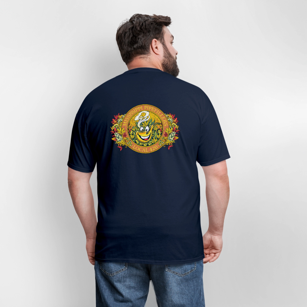 MISSISSIPPI PIPEFILLERS LOCAL 420 F/B DESIGNS Men's T-Shirt - navy