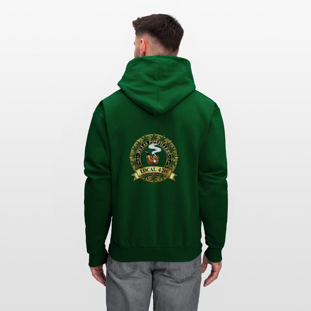 TEXAS PIPEFILLERS LOCAL 420 F/B DESIGN Men's Hoodie - forest green