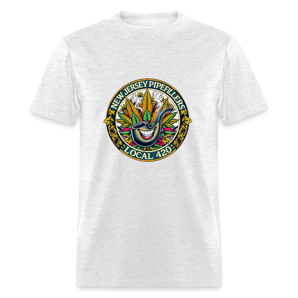NEW JERSEY PIPEFILLERS LOCAL 420 F/B DESIGN Men's T-Shirt - light heather gray