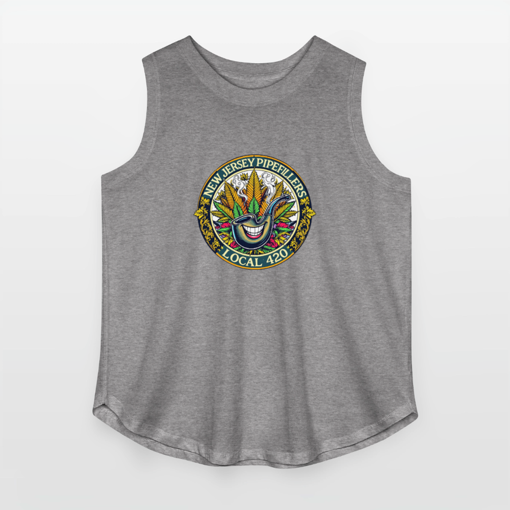 NEW JERSEY PIPEFILLERS LOCAL 420 Women's Curvy Relaxed Tank Top - granite heather 