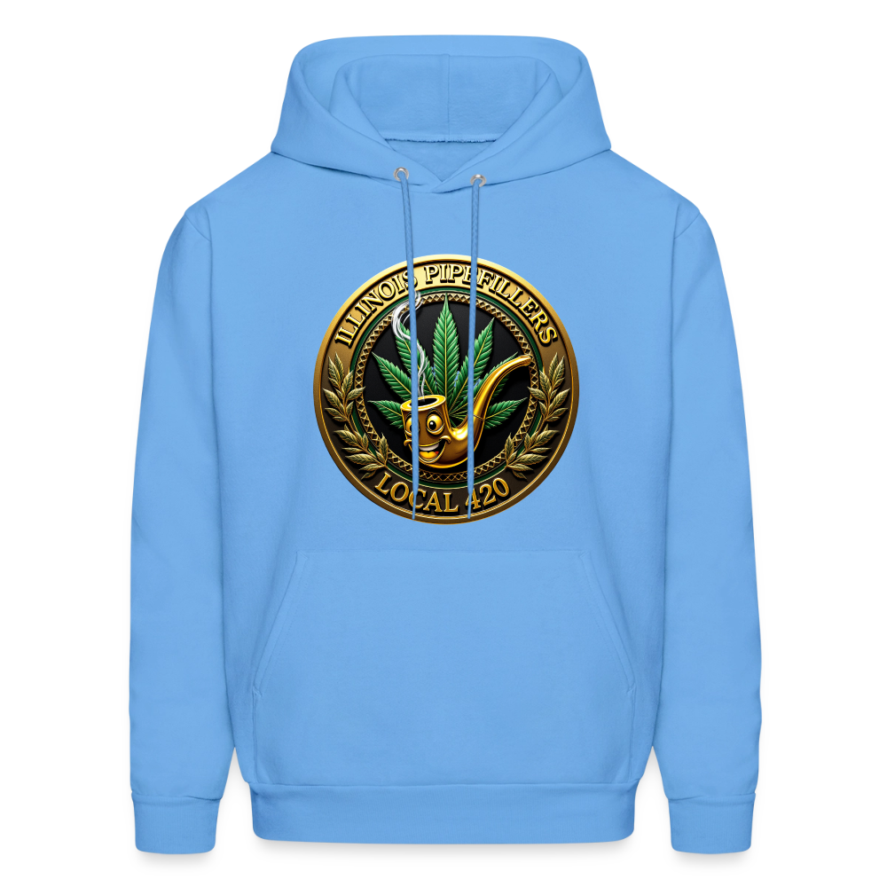 ILLINOIS PIPEFILLERS LOCAL 420 F/B DESIGN Men's Hoodie - carolina blue