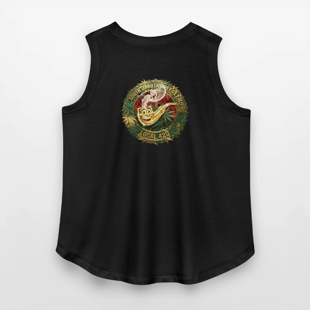 SOUTH DAKOTA PIPEFILLERS LOCAL 420  F/B DESIGN Women's Curvy Relaxed Tank Top - black