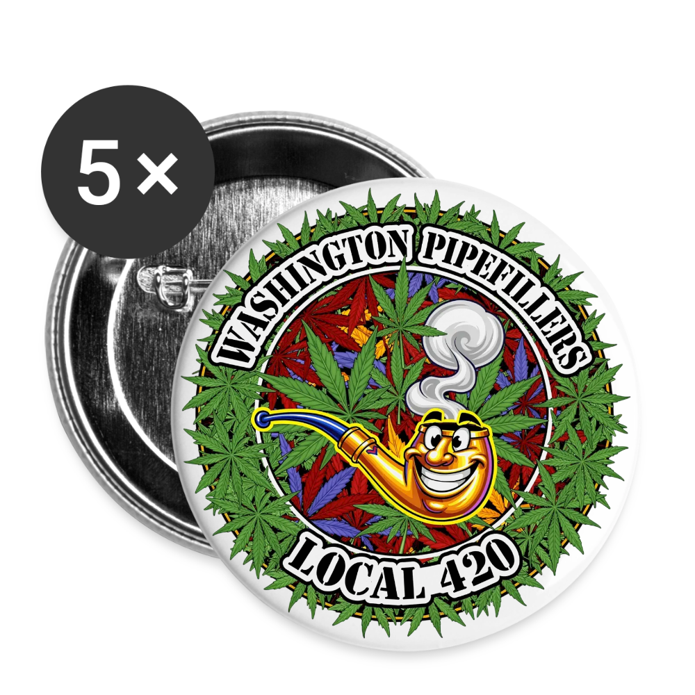 WASHINGTON PIPEFILLERS LOCAL 420 Union Buttons small 1'' (5-pack) - white