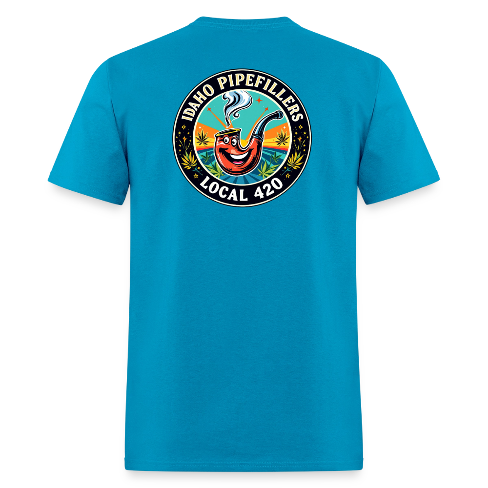 IDAHO PIPEFILLERS LOCAL 420 F/B DESIGN Men's T-Shirt - turquoise