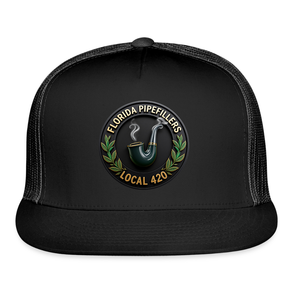 FLORIDA PIPEFILLERS LOCAL 420 Trucker Hat - black/black
