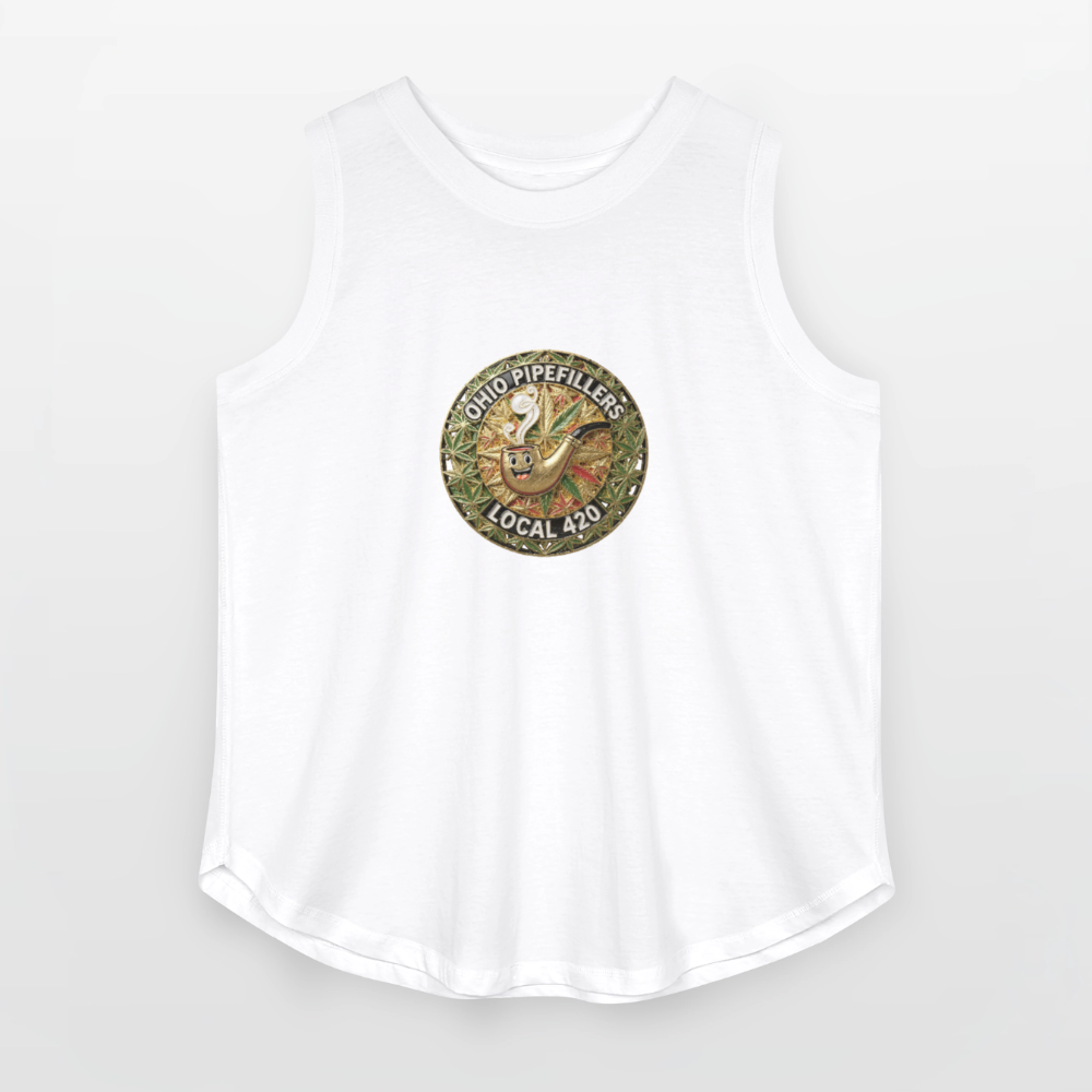 OHIO PIPEFILLERS LOCAL 420  Women's Curvy Relaxed Tank Top - white