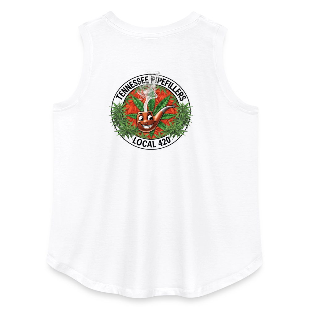 TENNESSEE PIPEFILLERS LOCAL 420 Women's Curvy Relaxed Tank Top - white