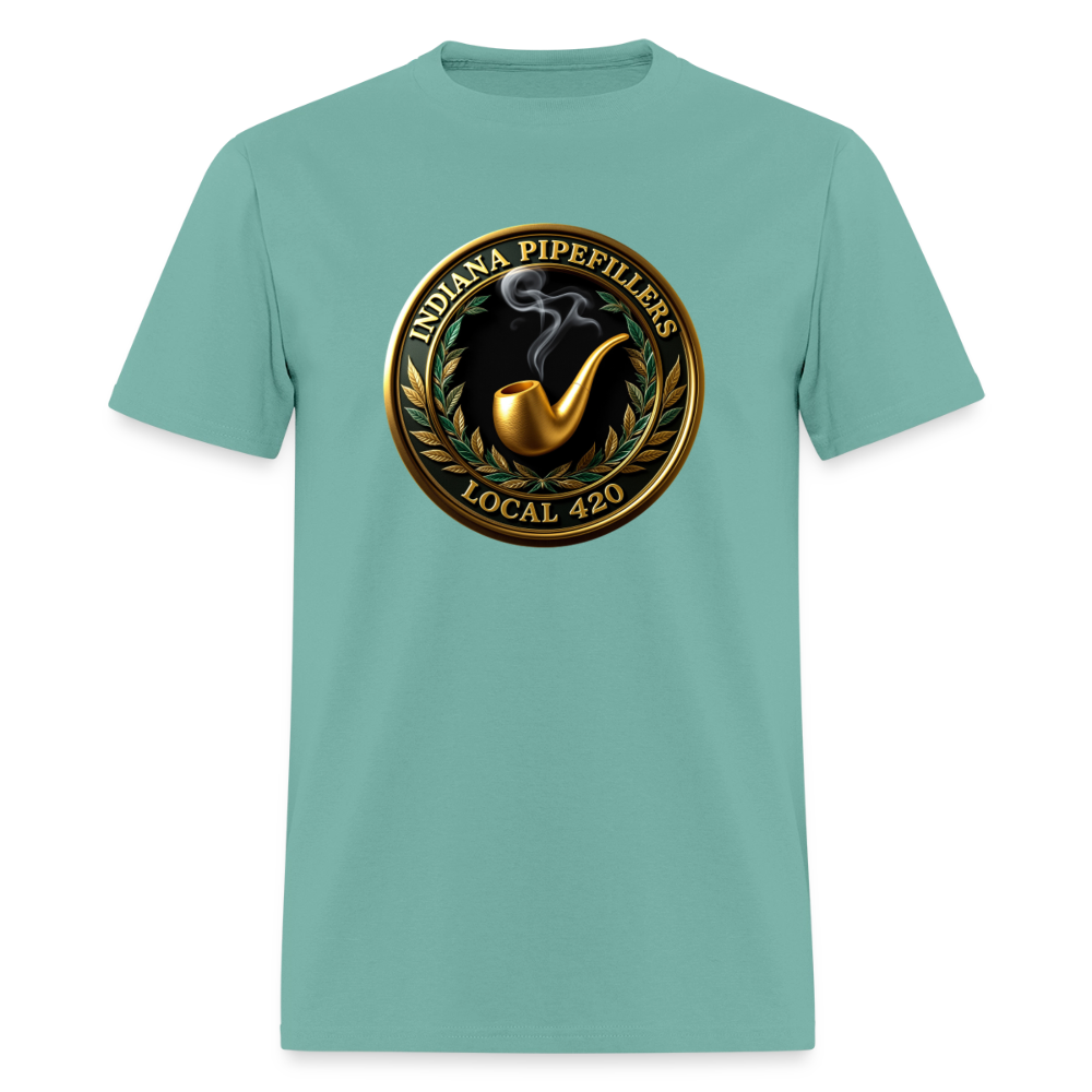INDIANA PIPEFILLERS LOCAL 420 F/B DESIGN Men's T-Shirt - aquatic