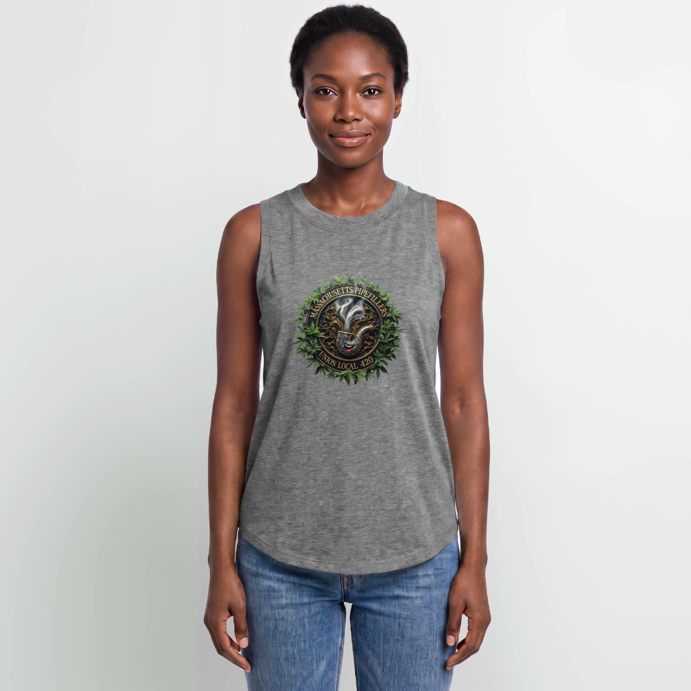 MASSACHUSETTS PIPEFILLERS LOCAL 420 Women's Relaxed Tank Top - granite heather 
