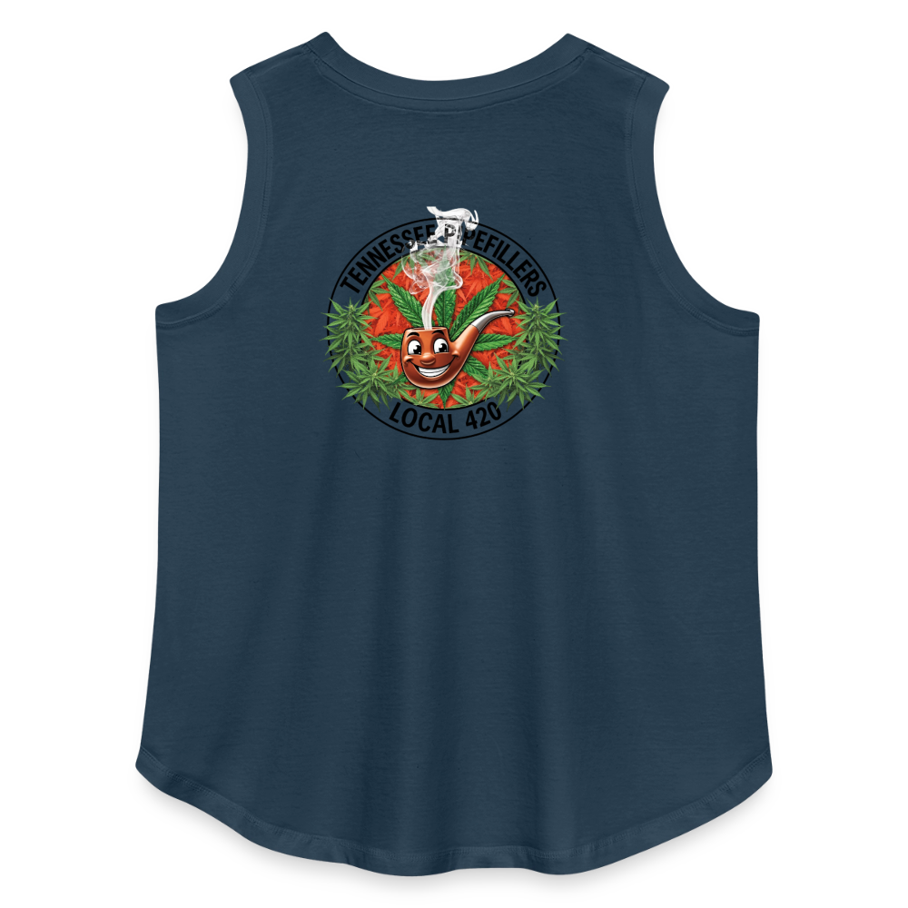 TENNESSEE PIPEFILLERS LOCAL 420 Women's Curvy Relaxed Tank Top - denim