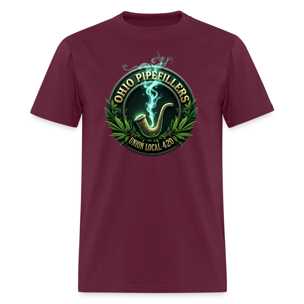 OHIO PIPEFILLERS UNION LOCAL 420 F/B DESIGNS Men's T-Shirt - burgundy