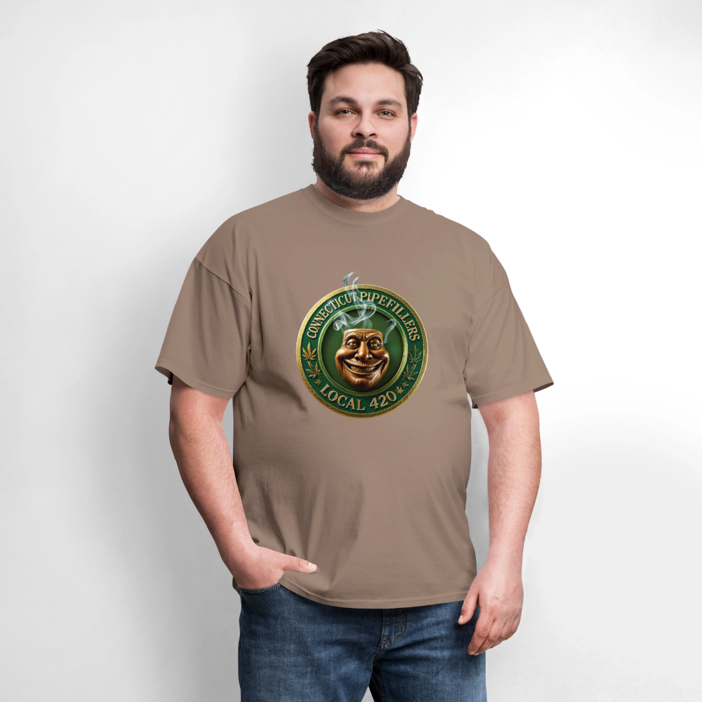 CONNECTICUT PIPEFILLERS LOCAL 420 F/B DESIGN Men's T-Shirt - safari