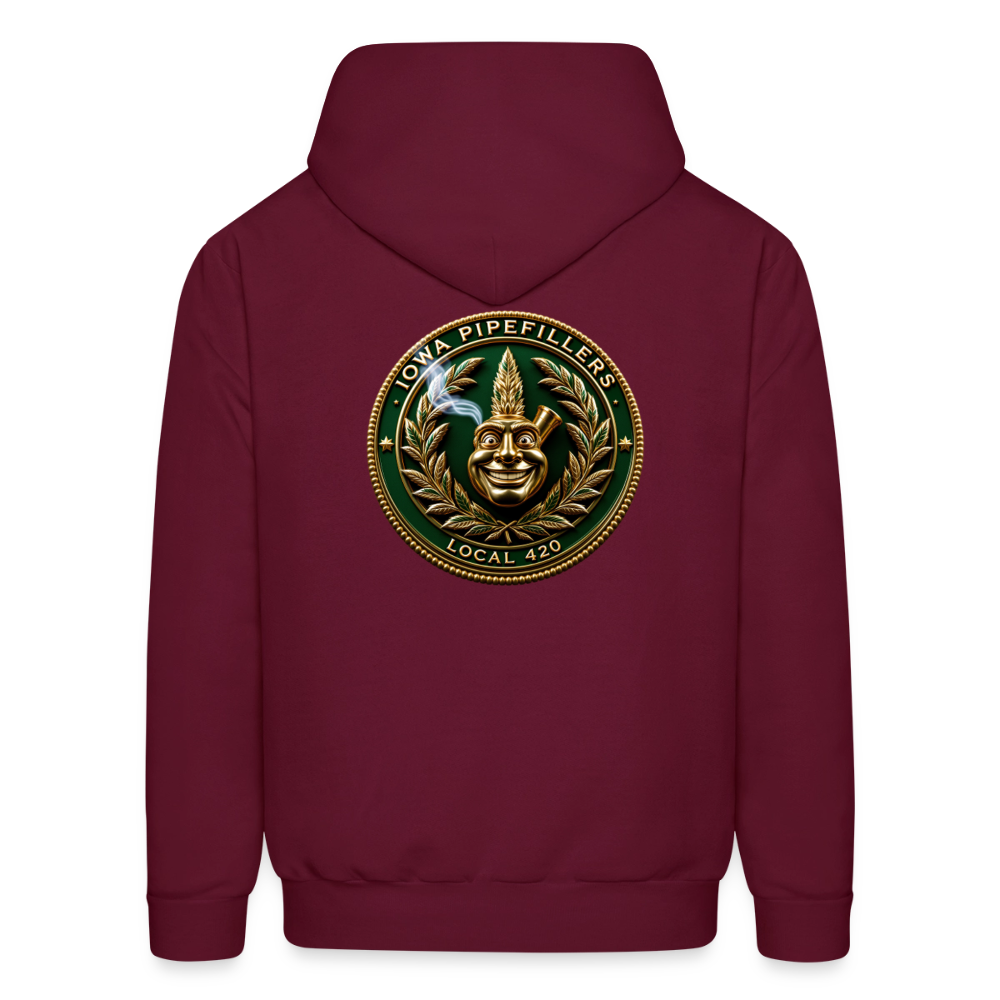 IOWA PIPEFILLERS LOCAL 420 F/B DESIGN Men's Hoodie - burgundy