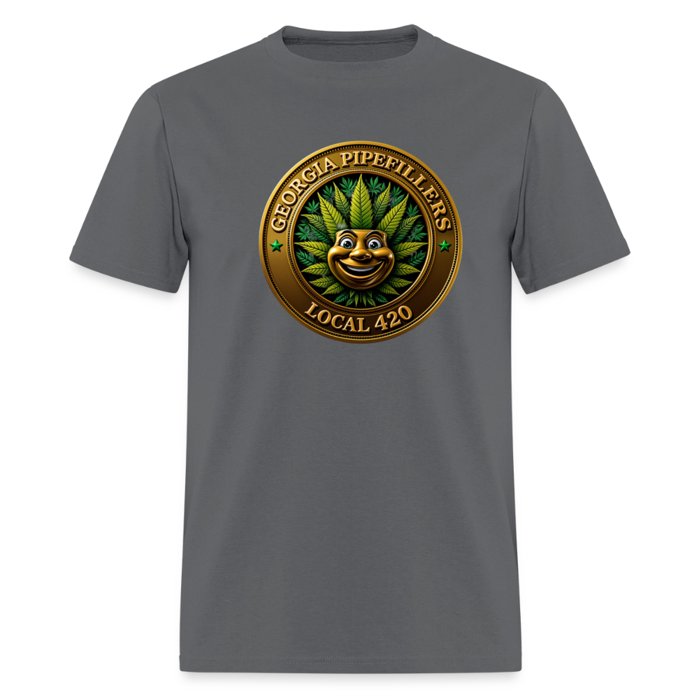 GEORGIA PIPEFILLERS LOCAL 420 F/B DESIGN  Men's T-Shirt - charcoal