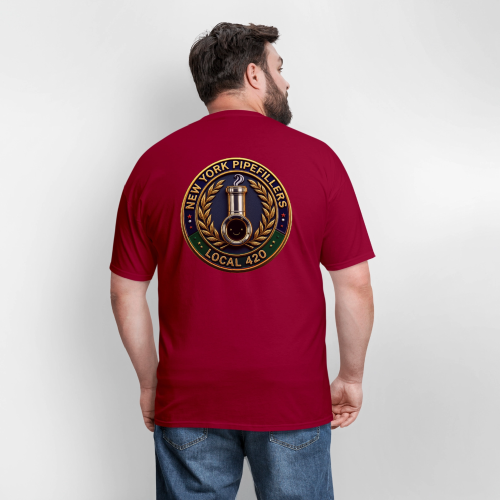 NEW YORK PIPEFILLERS LOCAL 420 F/B DESIGNS Men's T-Shirt - true red