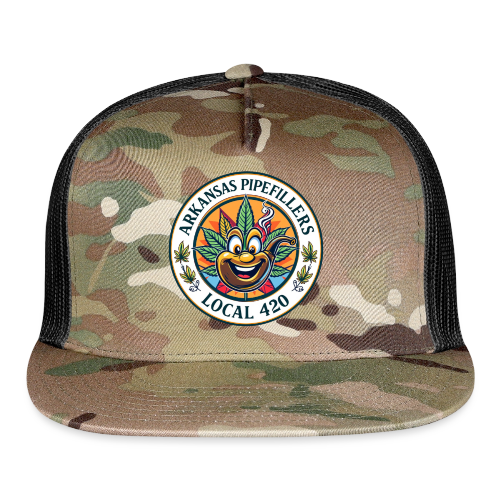 ARKANSAS PIPEFILLERS LOCAL 420 CAMO Trucker Hat - MultiCam\black
