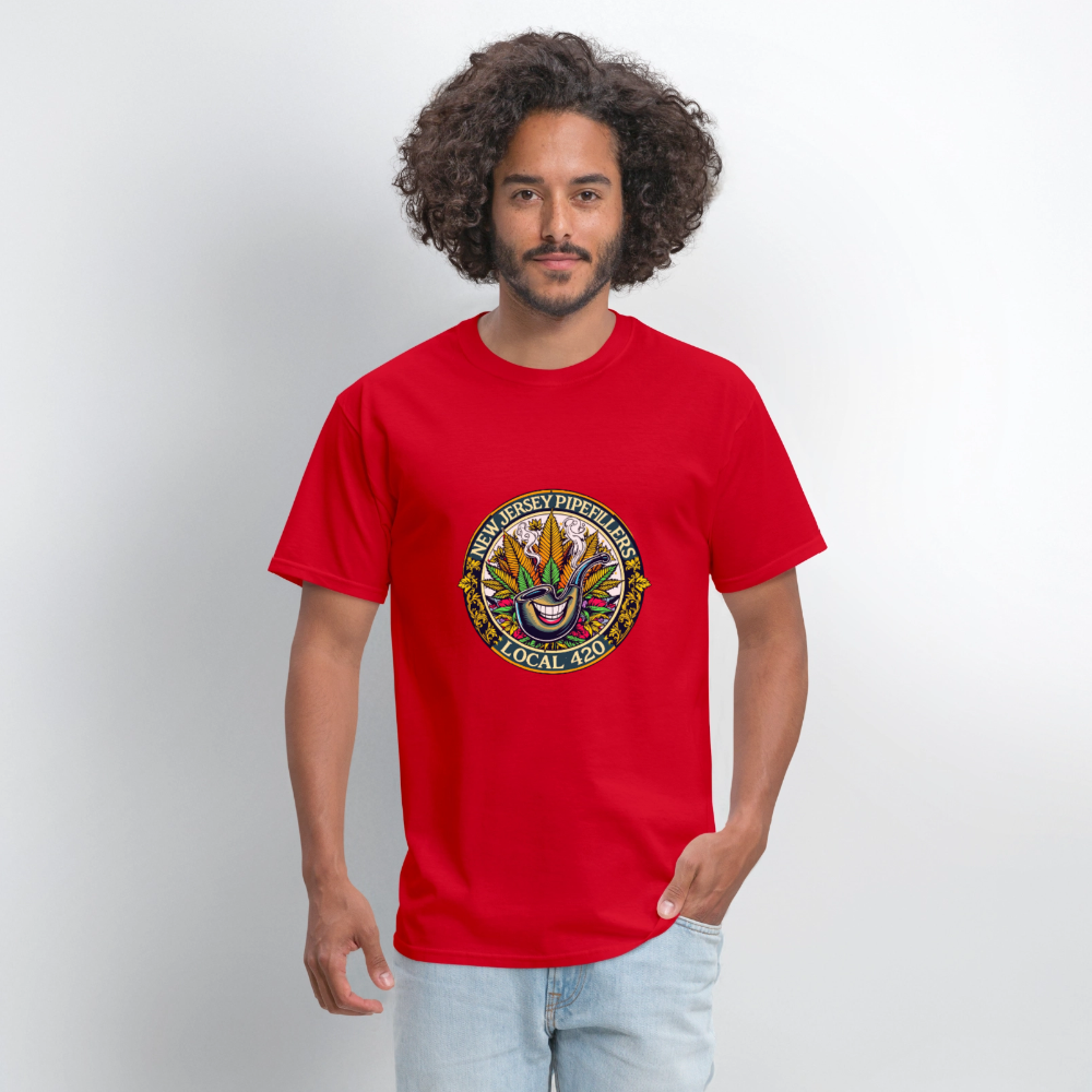 NEW JERSEY PIPEFILLERS LOCAL 420  Men's T-Shirt - red