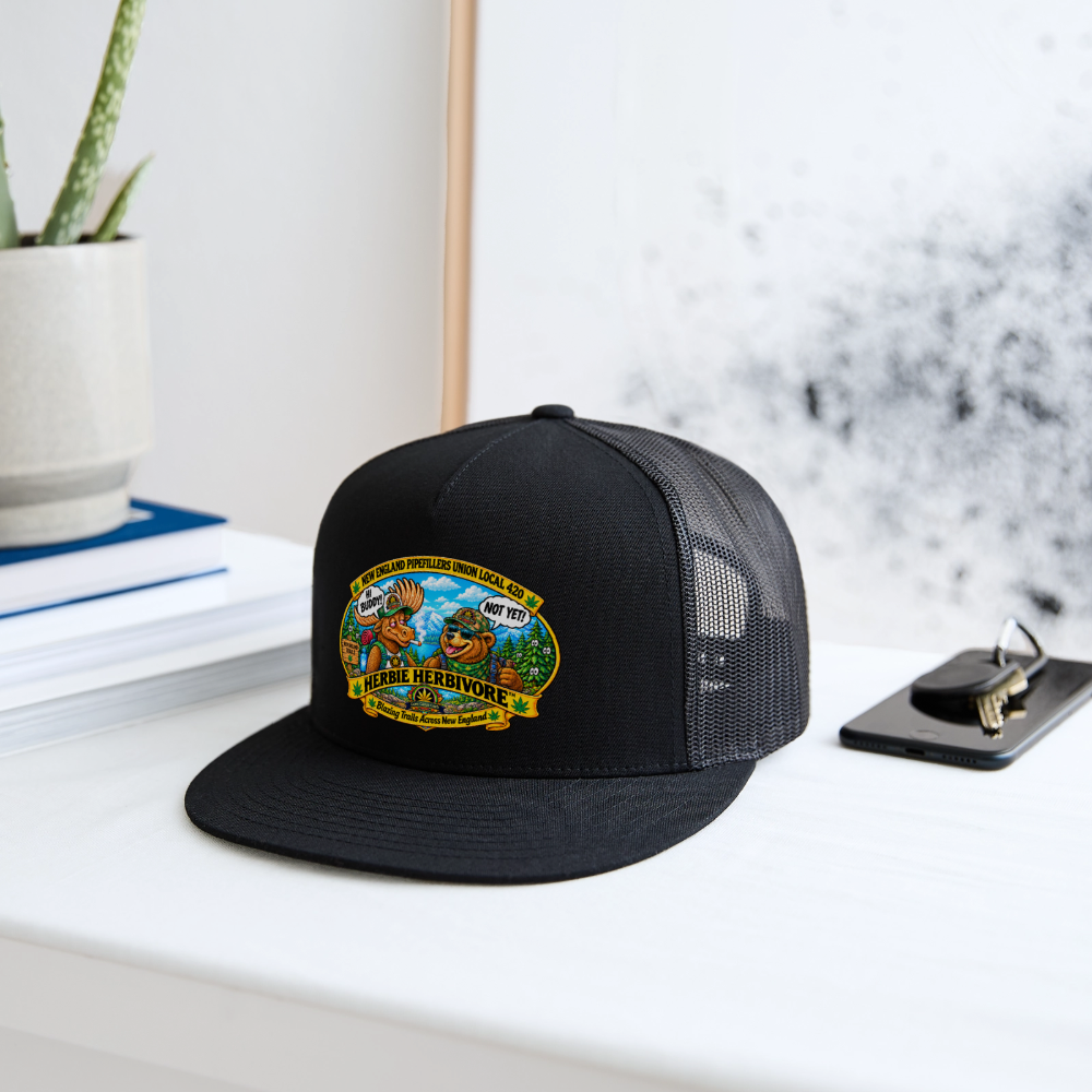 HERBIVE HERBIVORE HI BUDDY NEW ENGLAND PIPEFILLERS UNION LOCAL 420 Trucker Cap - black/black