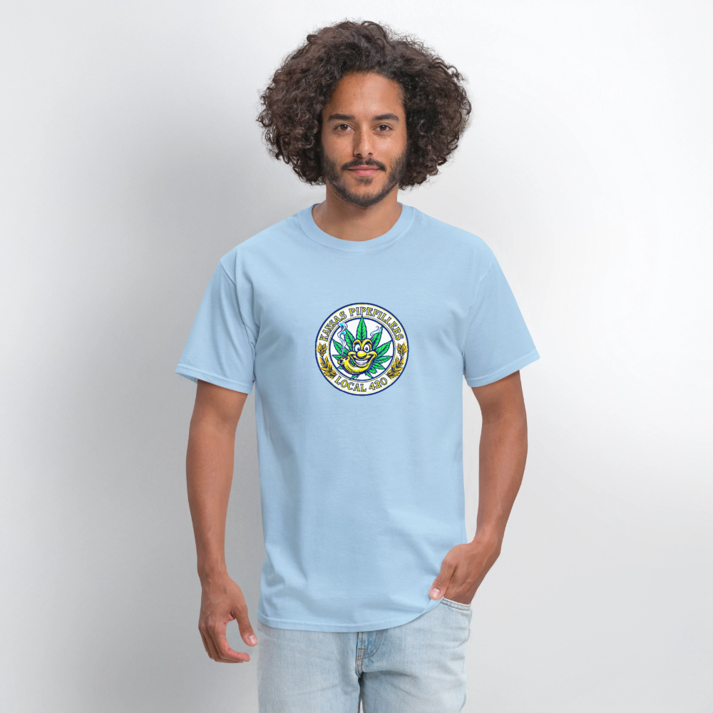 KANSAS PIPEFILLERS LOCAL 420 F/B DESIGNS Men's T-Shirt - powder blue
